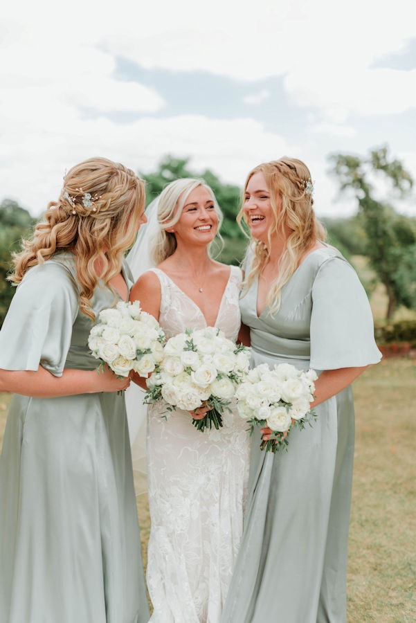 white and green wedding