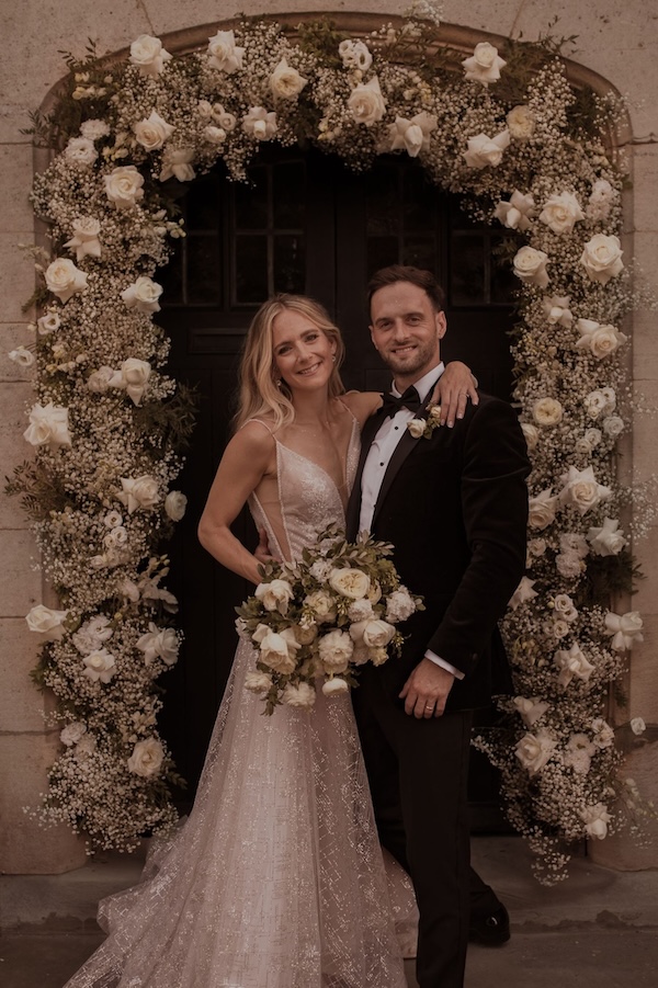 gypsophila around the door arch
