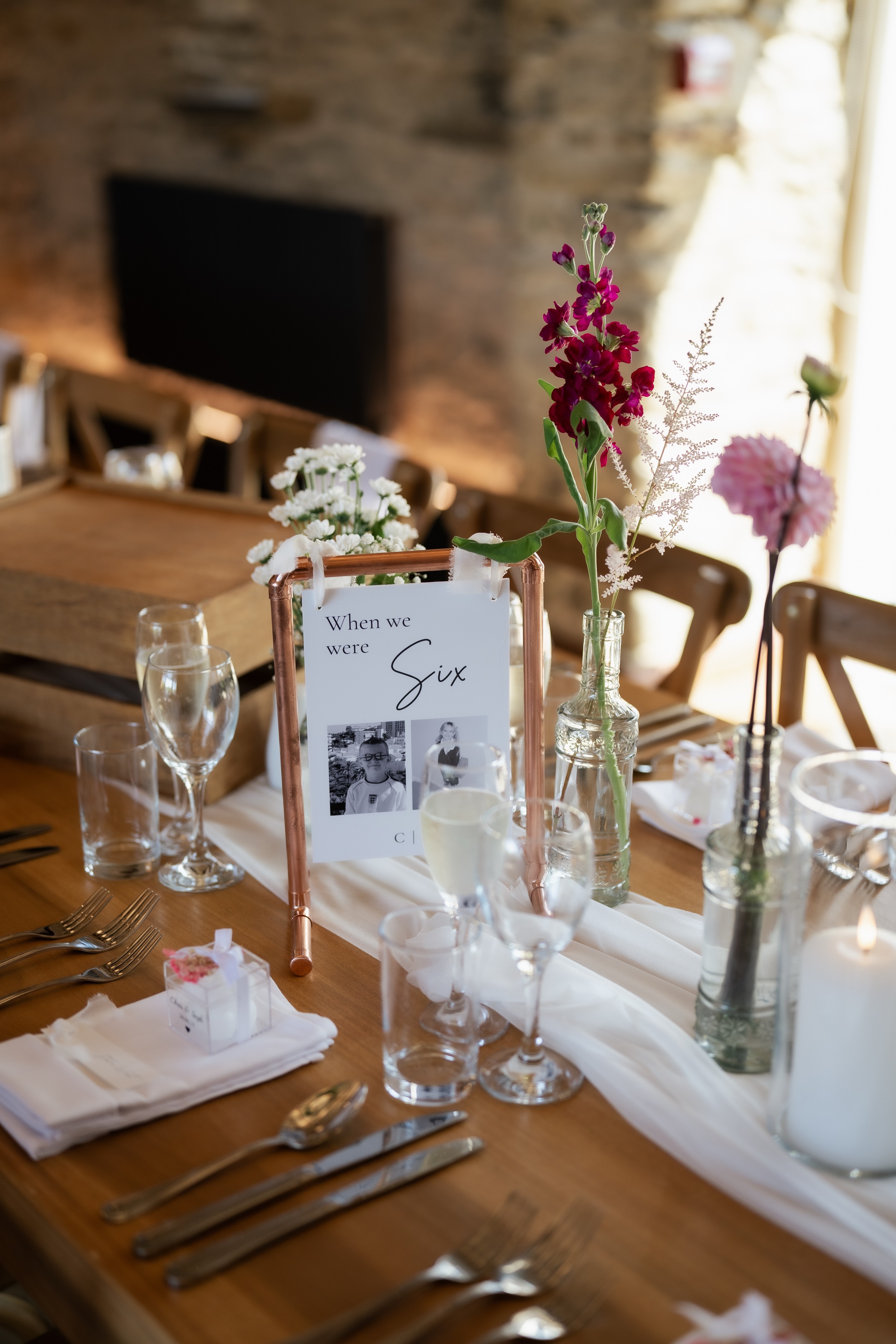 Bud Vases on Table Centre