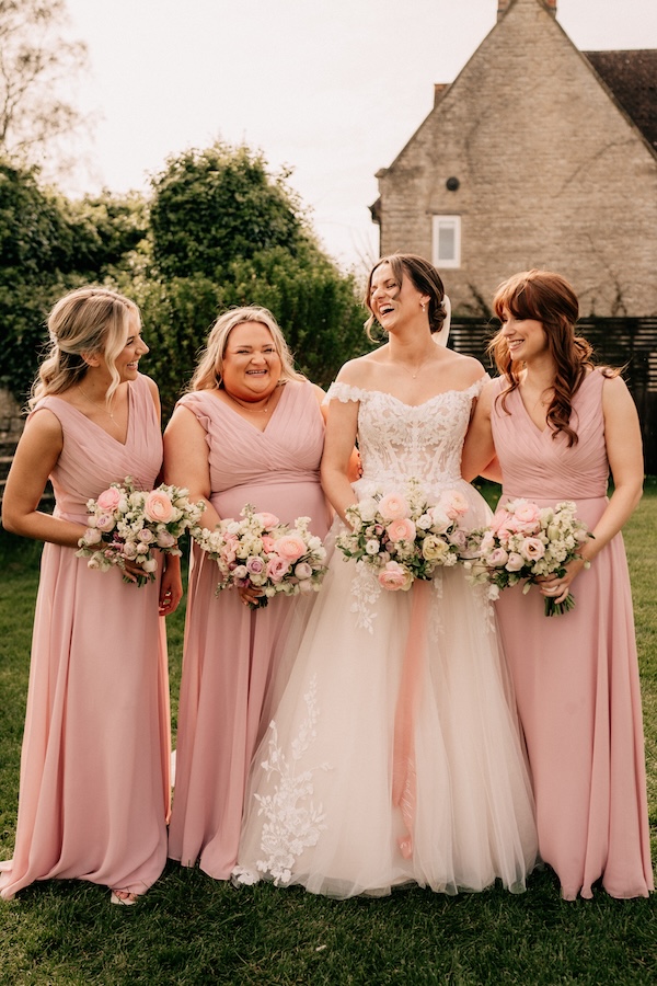 bride and bridesmaid's flowers