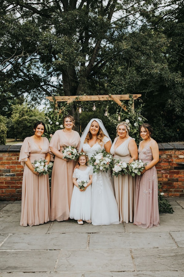 flower girl with bridal party