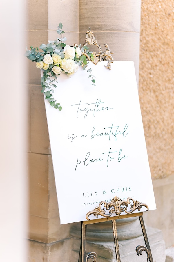 flowers for welcome sign