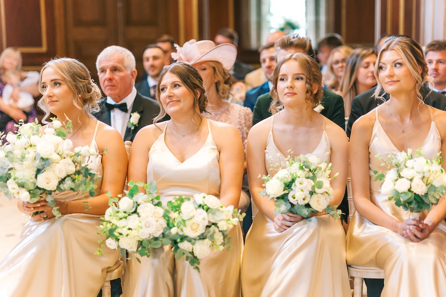 bridesmaid white flowers